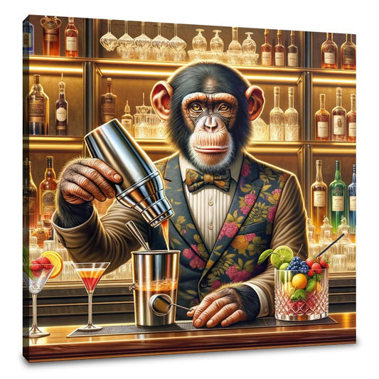 Chimpanzee Mixologist Canvas - Main Image