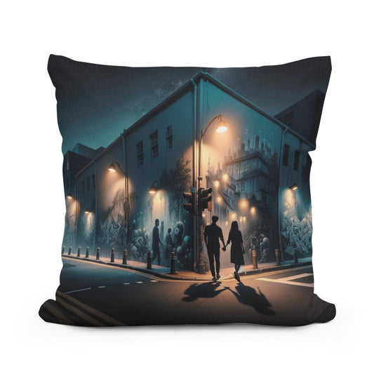 Midnight Mural Walk Cotton Cushion - Main Image
