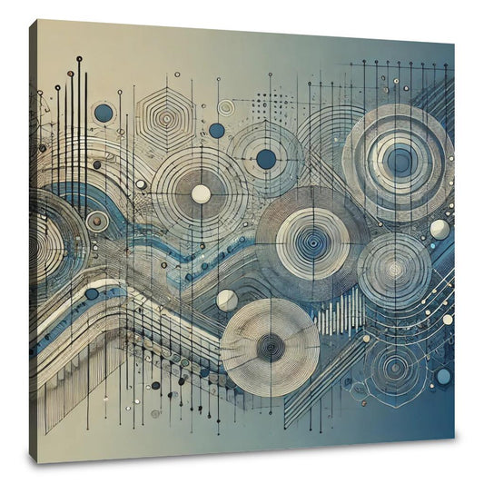Geometric Sound Waves Canvas - Main Image