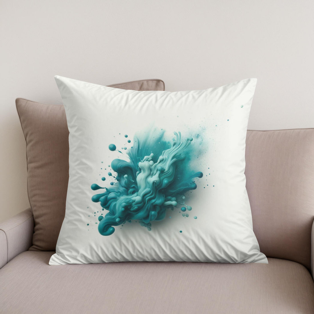 Teal Serenity Cotton Pillow - Secondary Image