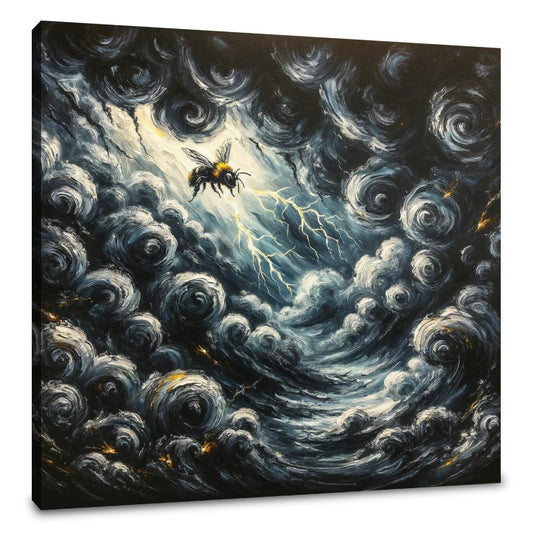 Bee Amidst the Storm Canvas - Main Image