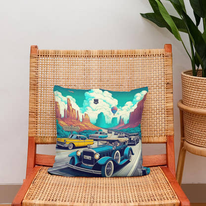 Retro Road Trip Cotton Cushion - Secondary Image 2