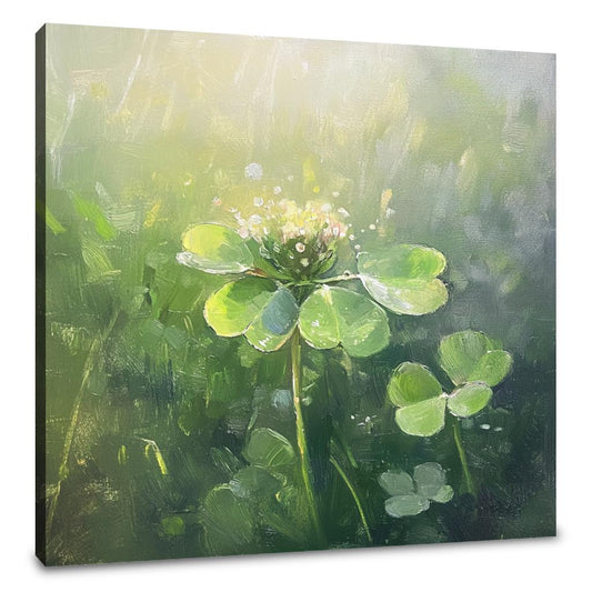 Dew-Kissed Clover Canvas - Main Image