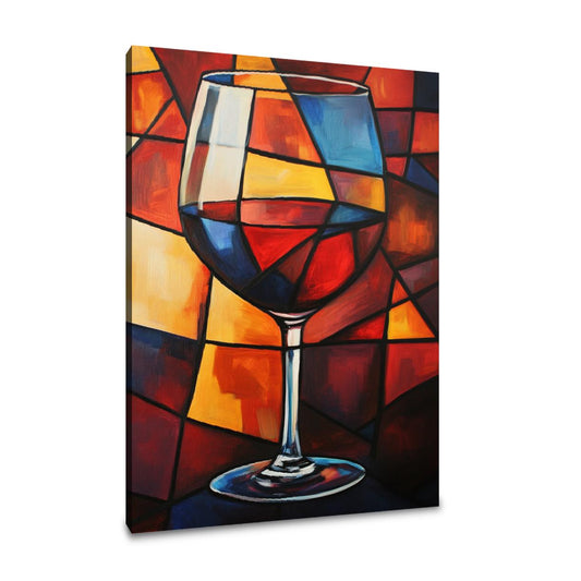 Geometric Wine Glass Canvas - Main Image
