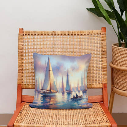 Dawn's Regatta Cotton Cushion - Secondary Image 2
