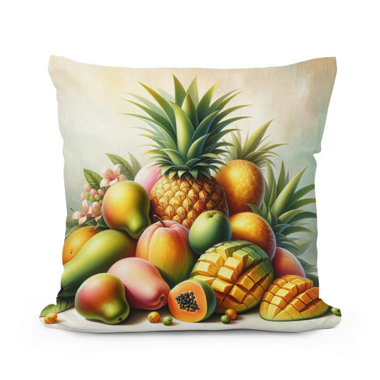 Tropical Fruit Serenade Cotton Cushion - Main Image