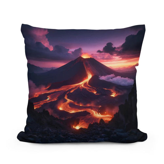 Twilight Volcano Cotton Pillow - Main Image