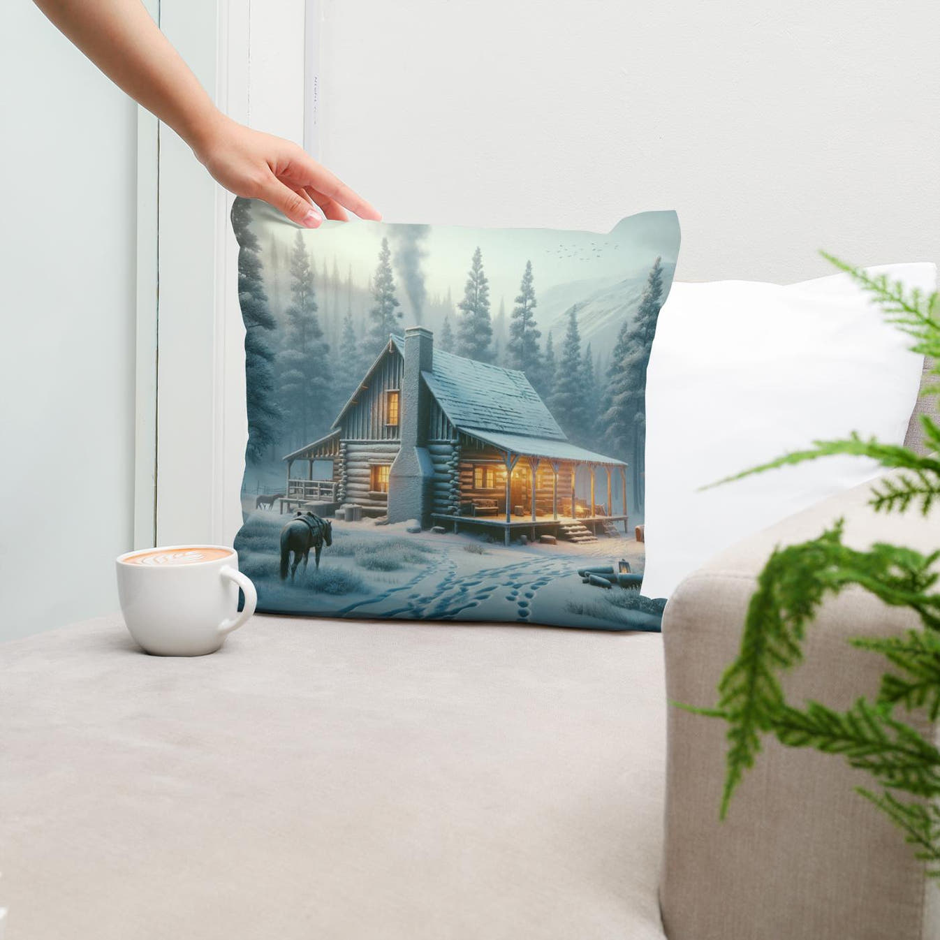 Whispering Pines Cotton Cushion - Secondary Image 5