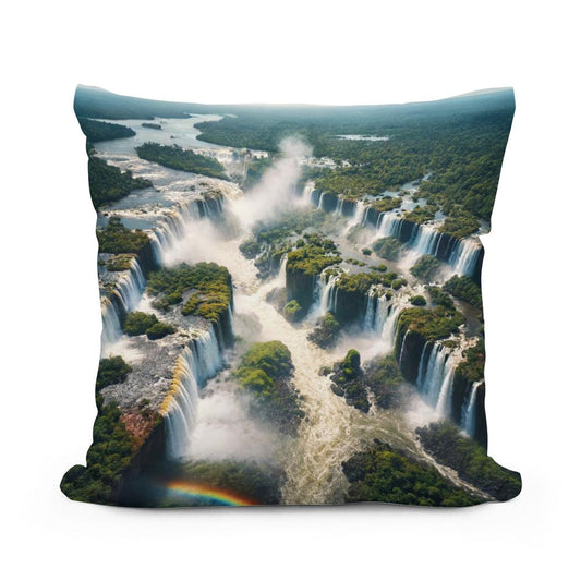 Iguazu Falls Panorama Cotton Pillow - Main Image