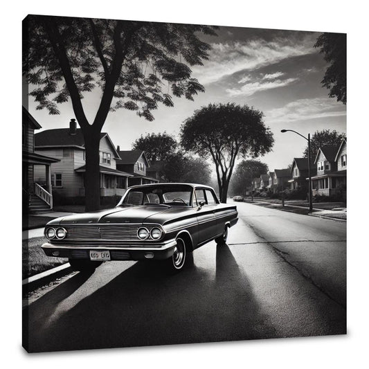 Nostalgic Suburban Drive Canvas - Main Image