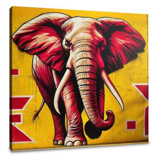 Fierce Graffiti Elephant Canvas - Main Image