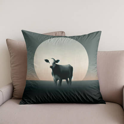 Minimalist Dusk Cow Cotton Cushion - Secondary Image