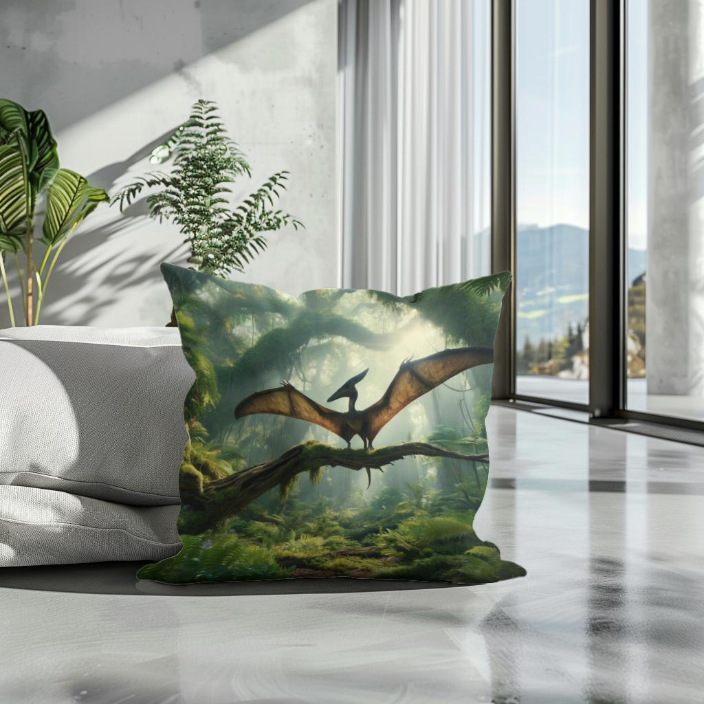 Forest Perch Pterodactyl Cotton Pillow - Secondary Image 3