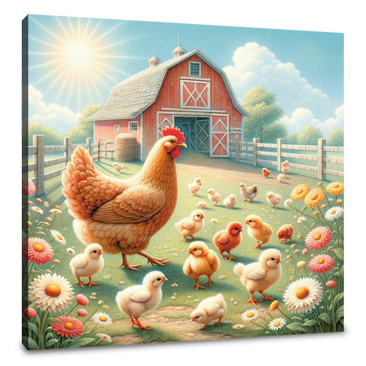 Farmyard Chicks Canvas - Main Image