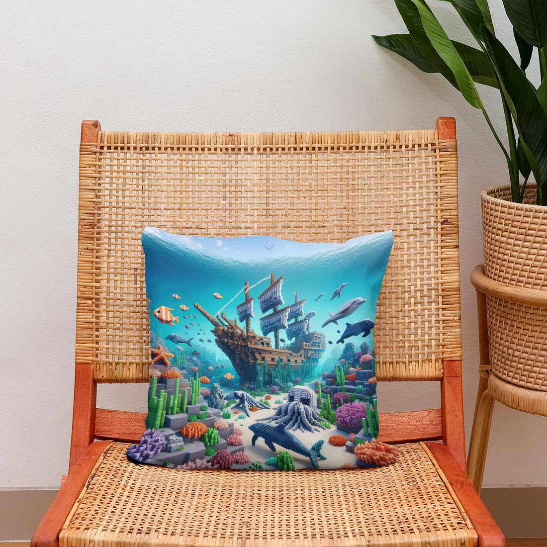 Ocean Depths Cotton Cushion - Secondary Image 2