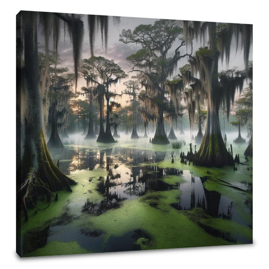 Enchanting Dawn Swamp Canvas - Main Image