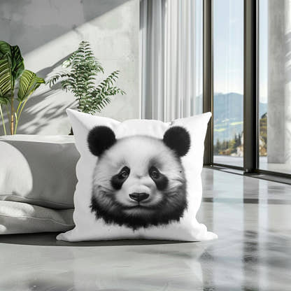 Emotive Panda: Captured Grace Cotton Pillow - Secondary Image 3