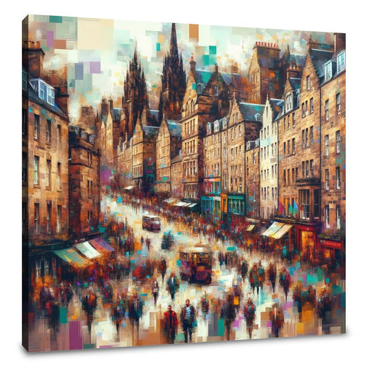 Edinburgh Royal Mile Abstract Essence Canvas - Main Image