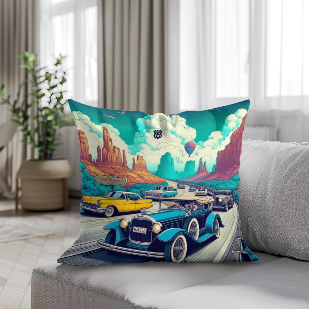 Retro Road Trip Cotton Cushion - Secondary Image 4