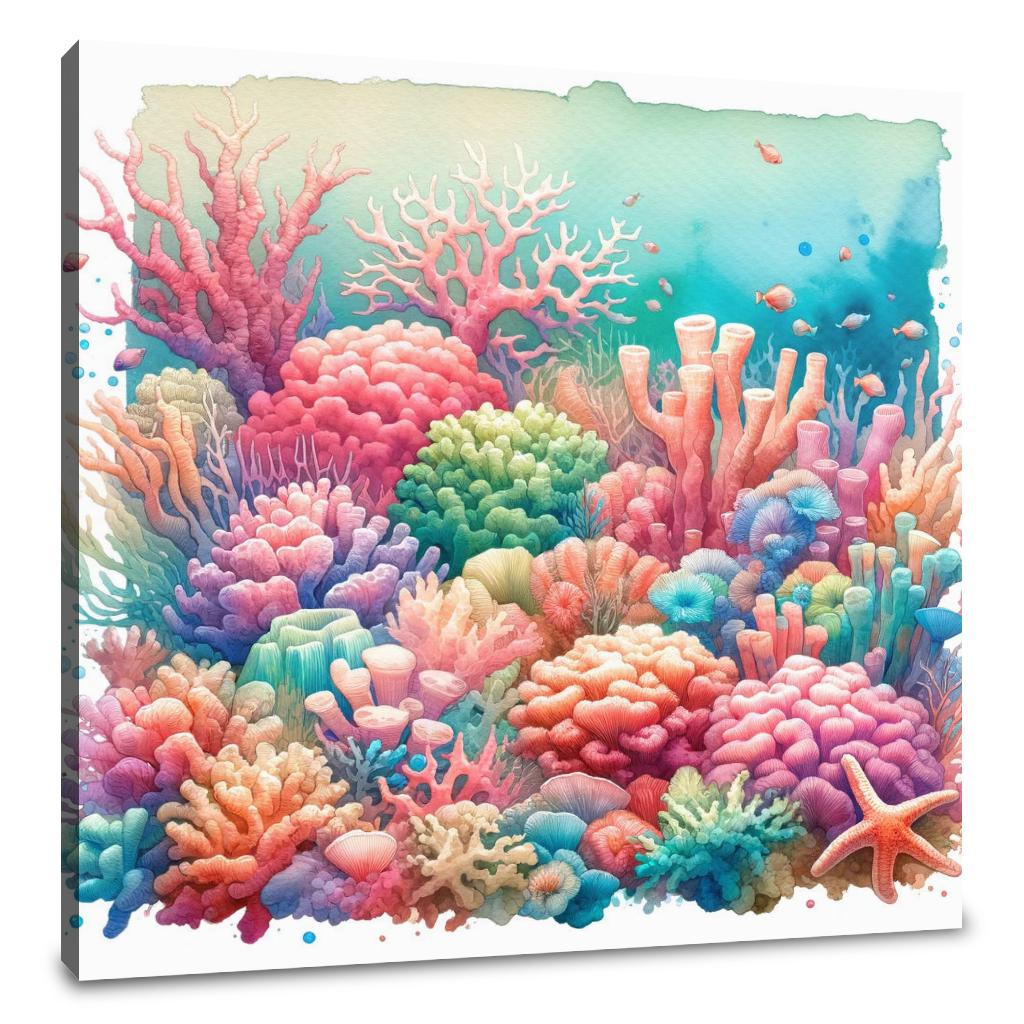 Vibrant Coral Reef Canvas - Main Image