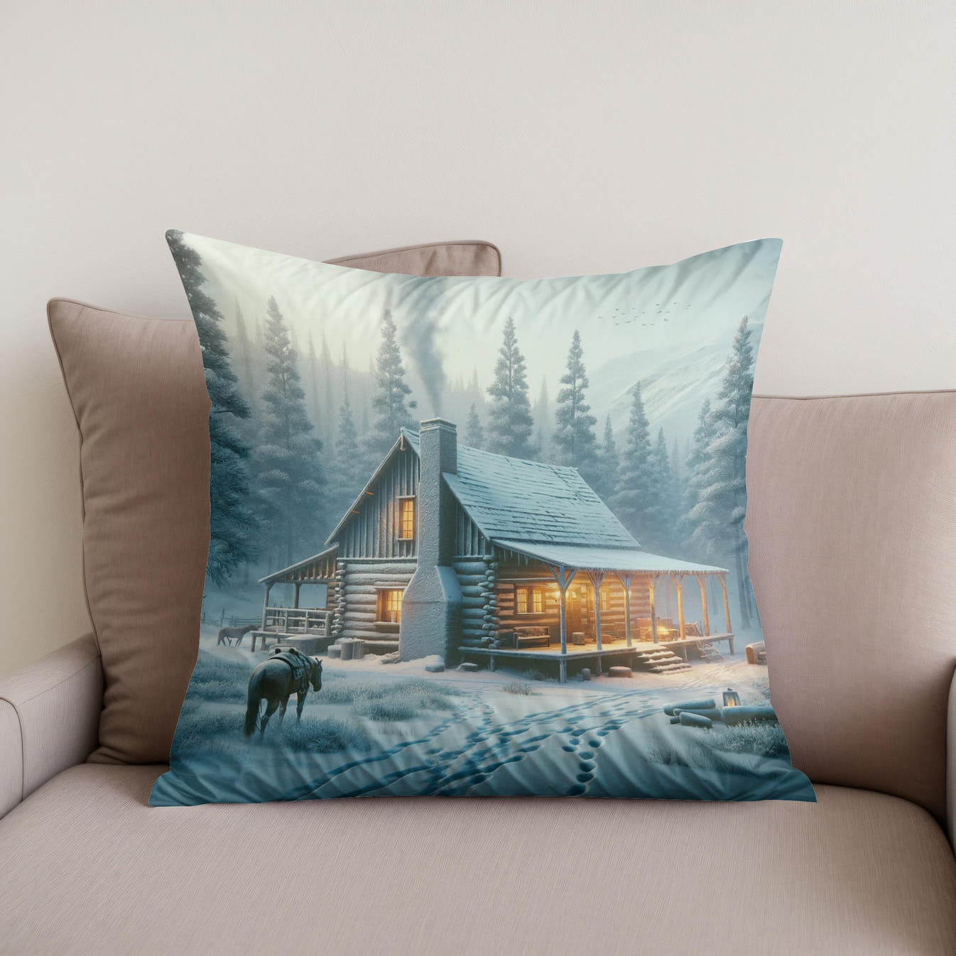 Whispering Pines Cotton Cushion - Secondary Image