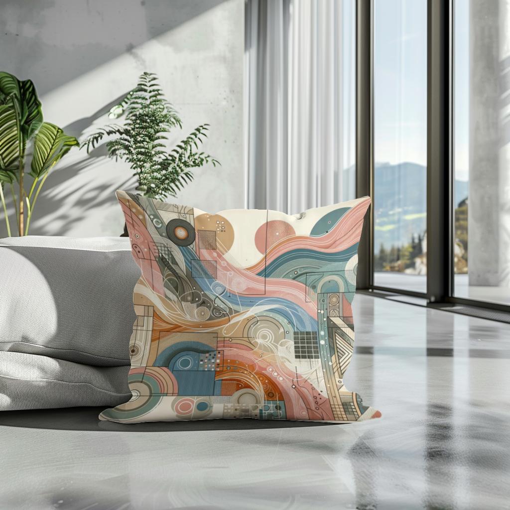 Diverse Essence Mosaic Cotton Pillow - Secondary Image 3