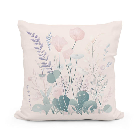 Vanilla Pastel Botanical Cotton Cushion - Main Image