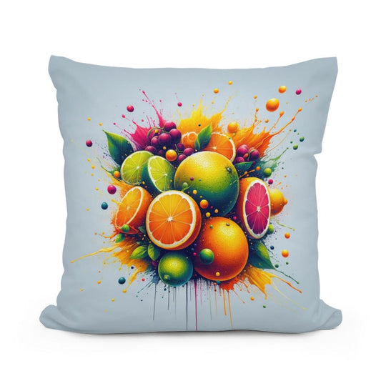 Abstract Citrus Fusion Cotton Cushion - Main Image