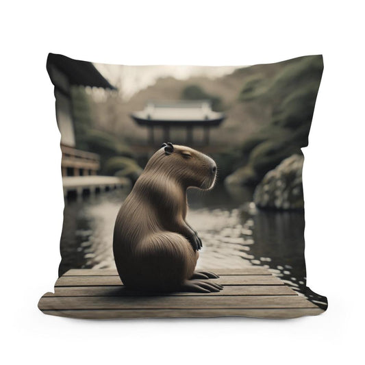 Zen Capybara Cotton Cushion - Main Image