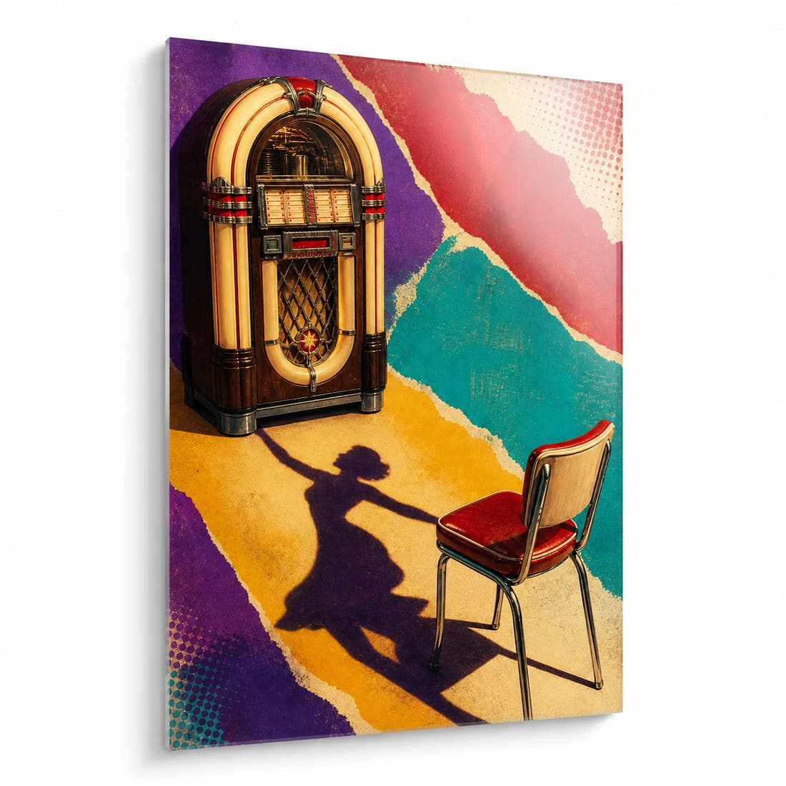 The Chair Remembers acrylic print on white background