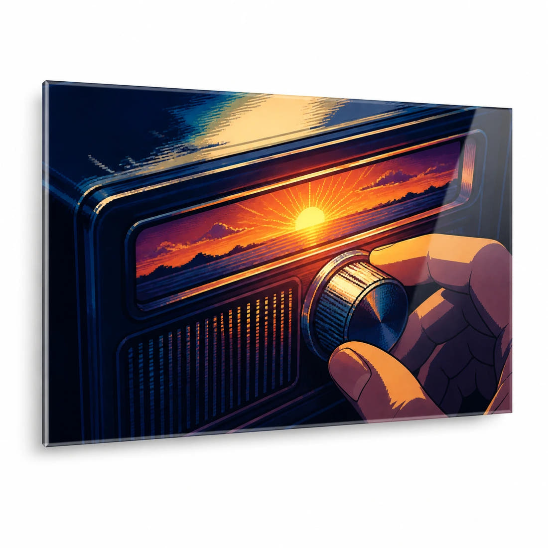 Tune The Morning acrylic print on white background