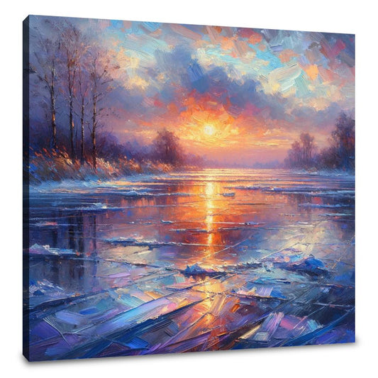 Sunset Serenity on Ice Canvas - Main Image