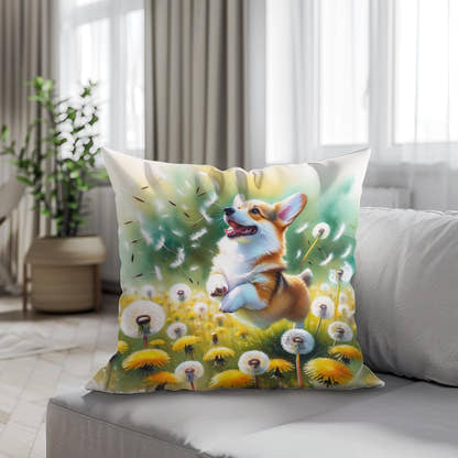Corgi Whimsy Cotton Cushion - Secondary Image 4