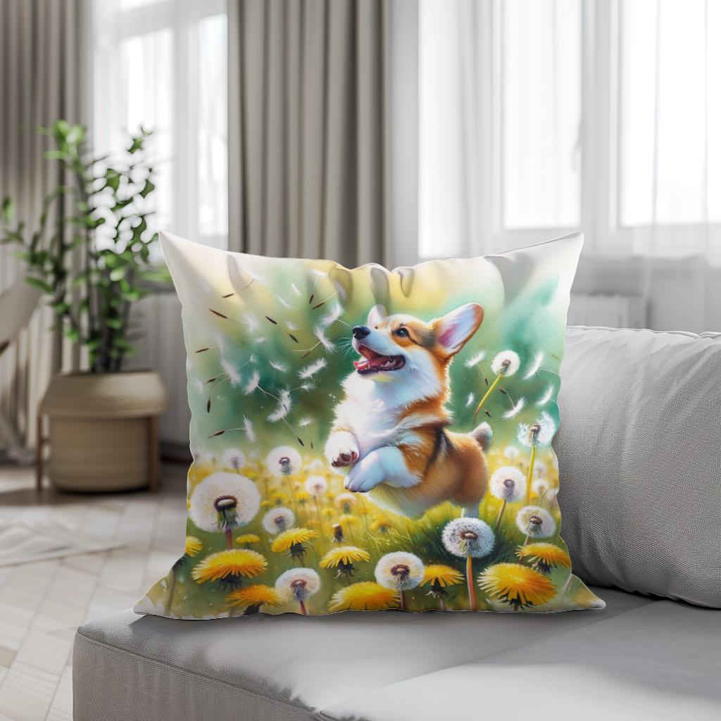 Corgi Whimsy Cotton Cushion - Secondary Image 4