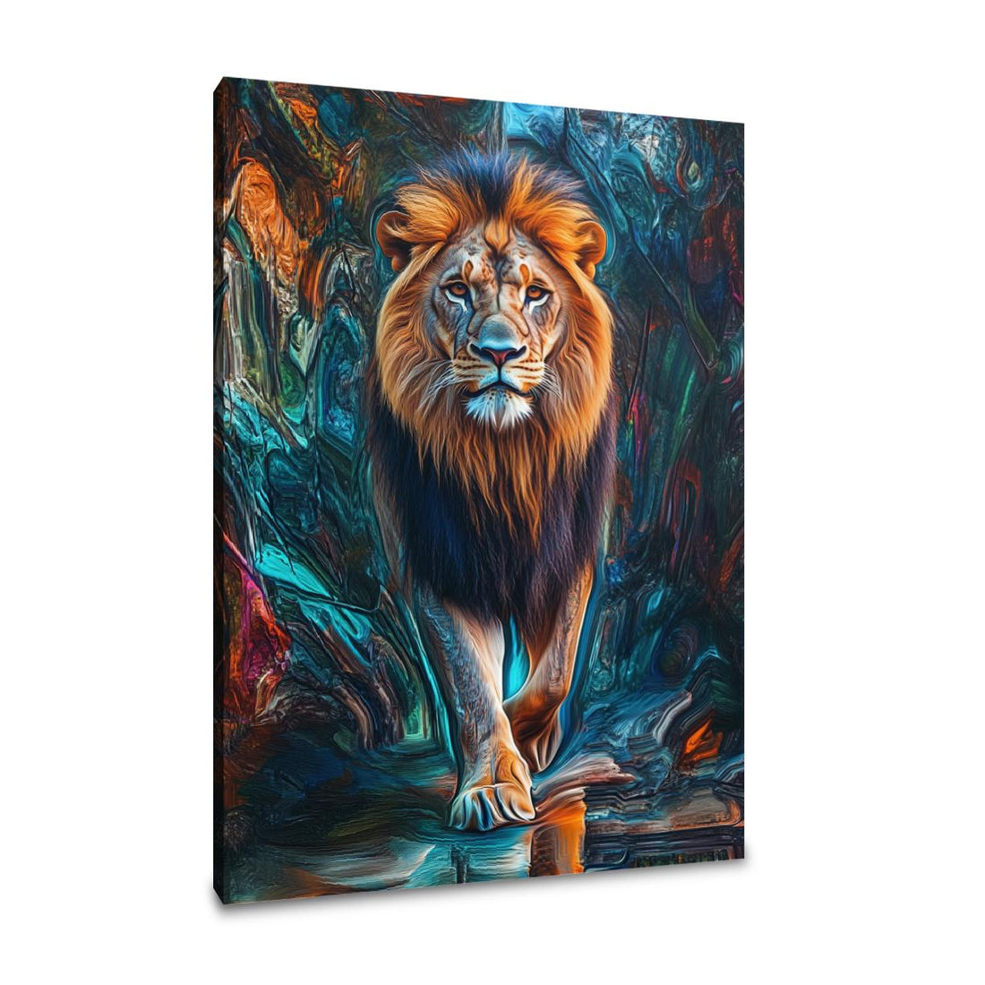 Regal Reflection Lion Canvas - Main Image