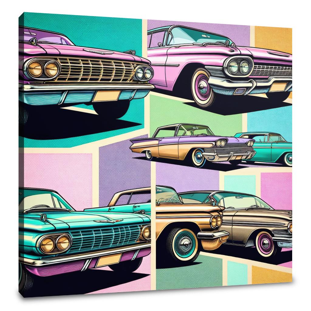 Pastel Pop Motors Canvas - Main Image