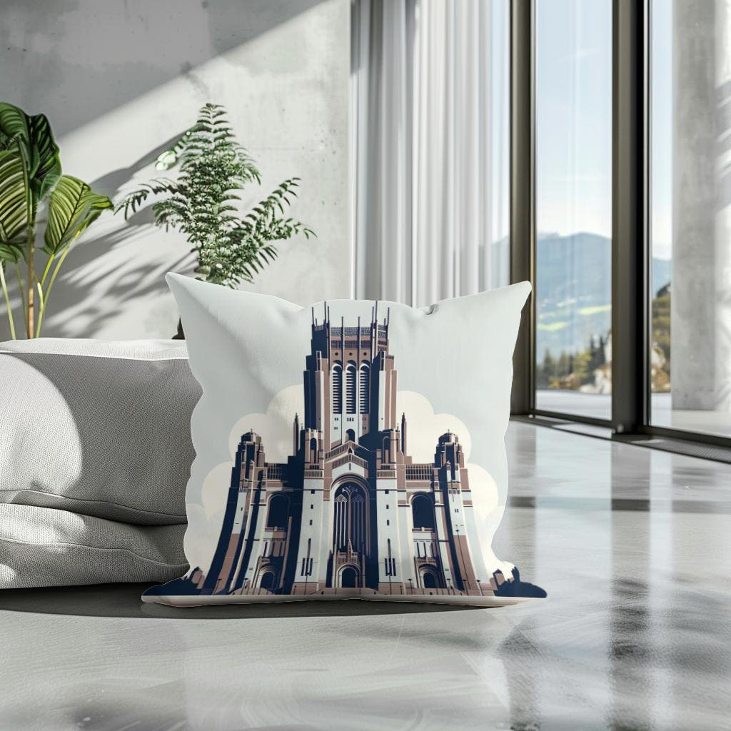 Liverpool Cathedral Minimalist Essence Cotton Cushion - Secondary Image 3