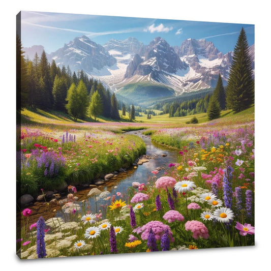 Alpine Meadow Bloom Canvas - Main Image