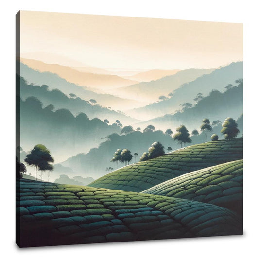 Sylhet Tea Garden Tranquility Canvas - Main Image