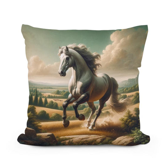 Classical Equestrian Cotton Cushion - Main Image
