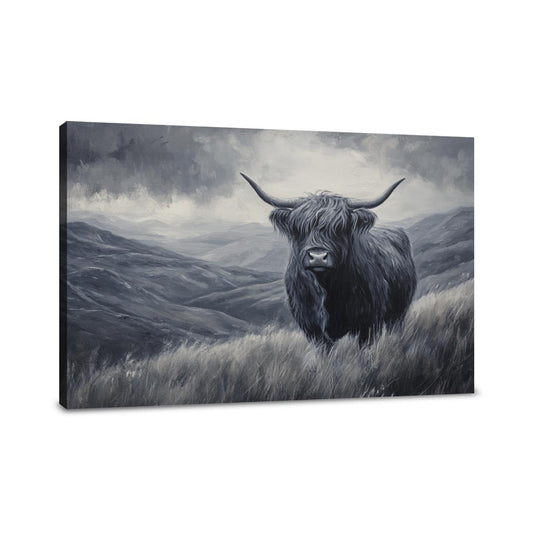 Monochrome Highland Majesty Canvas - Main Image