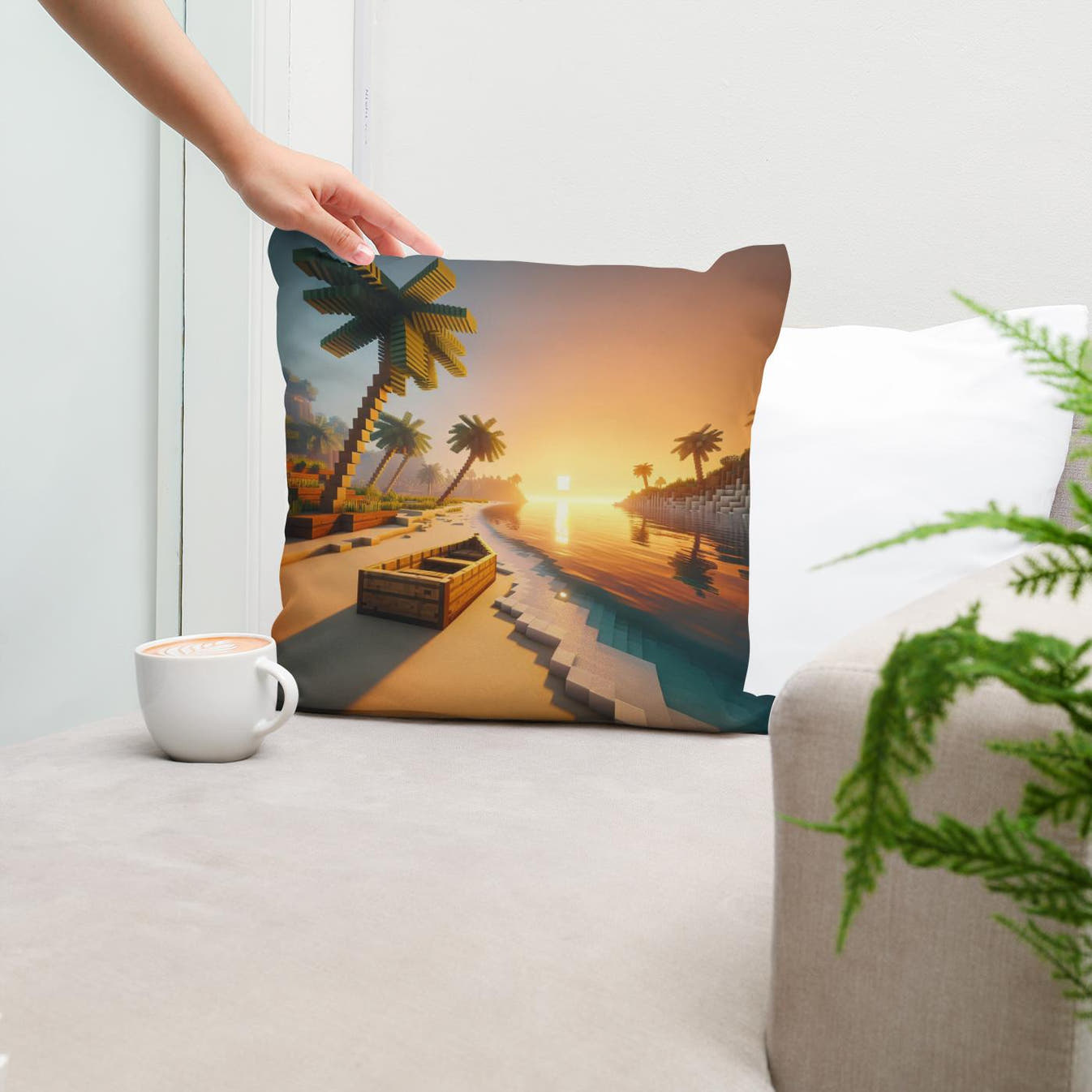 Sunrise Serenity Cotton Cushion - Secondary Image 5