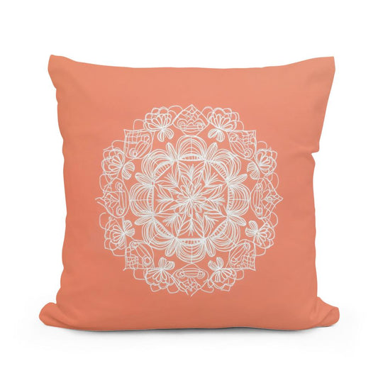 Coral Mandala Cotton Cushion - Main Image
