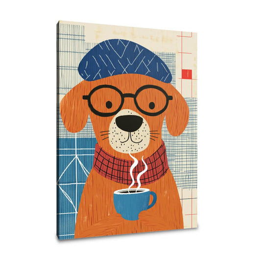 Coffee Break Dog Canvas - Main Image