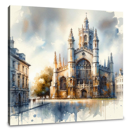 Cambridge St Mary's Watercolor Whisper Canvas - Main Image