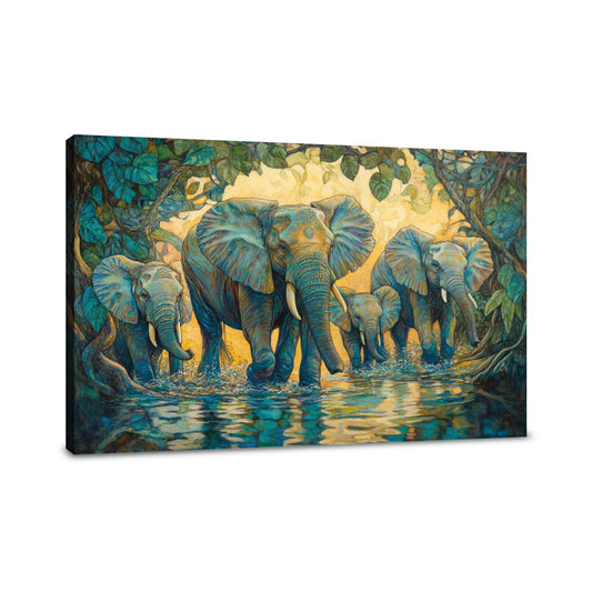 Elephant's River Reverie Canvas - Main Image