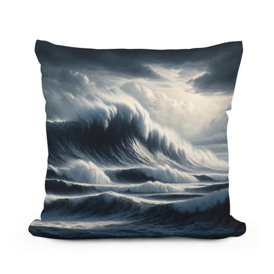 Storm’s Embrace Cotton Pillow - Main Image