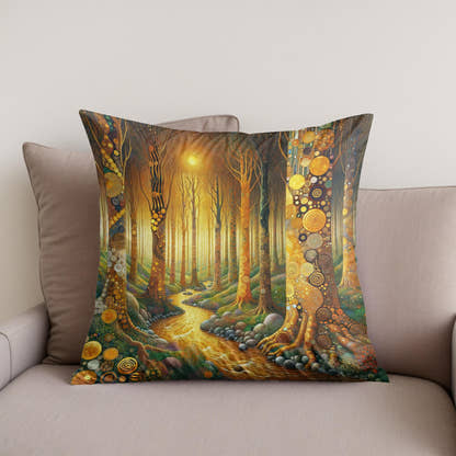 Enchanted Magical Forest Cotton Cushion - Secondary Image