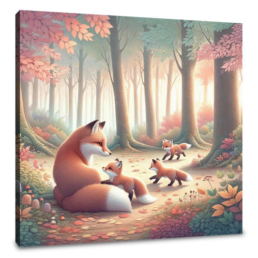 Playful Foxes Canvas - Main Image