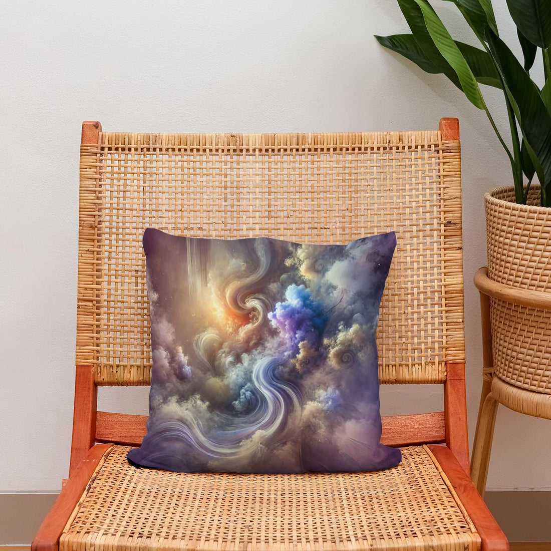 Ethereal Dreamscape Cotton Pillow - Secondary Image 2
